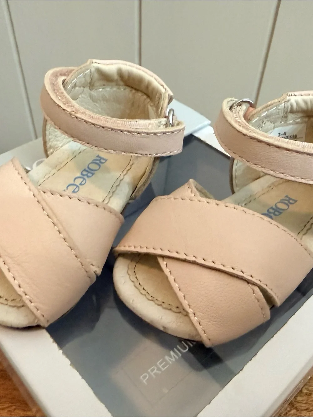 Robeez First Kicks Baby Sandals in Pale Pink